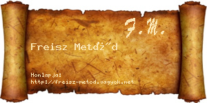 Freisz Metód névjegykártya